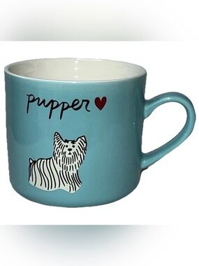 Opalhouse Target Pupper Teal Blue Yorkie Dog Stoneware Mug 16oz